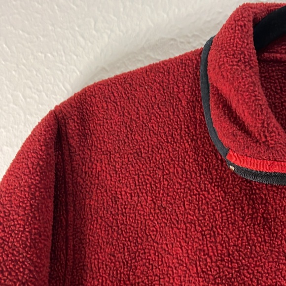 Patagonia Synchilla fleece pullover sweater pockets half zip red medium - Picture 3 of 8